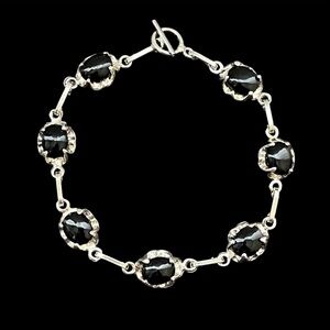 Vintage sterling silver black onyx bracelet